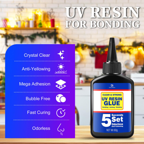 UV Resin Kit with Light, 60g UV Glue 1