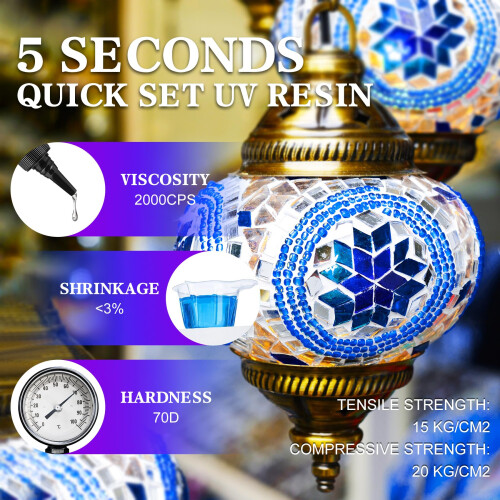 UV Resin Kit with Light, 60g UV Glue 2