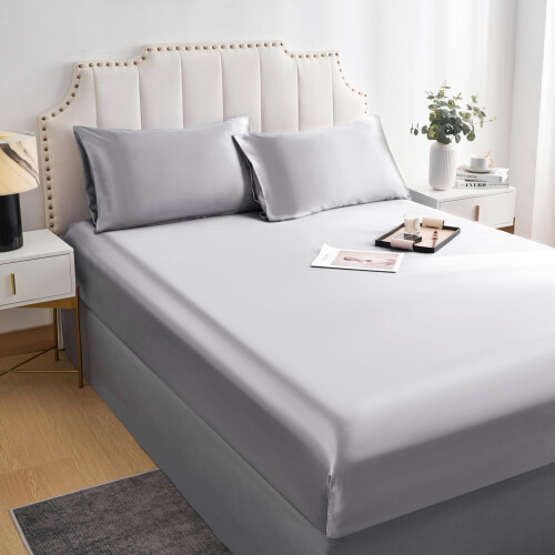DuShow Satin Fitted Sheet Small Double 4ft 1