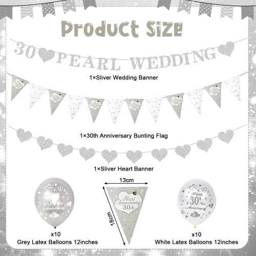 HZHSGLY 30th Wedding Anniversary Decorations 1