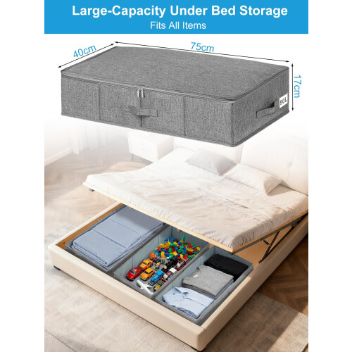 JUPELI 17 cm High Under Bed Storage Box with Lid 2