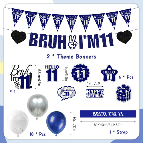 11th Birthday Decorations Balloons Boys 1
