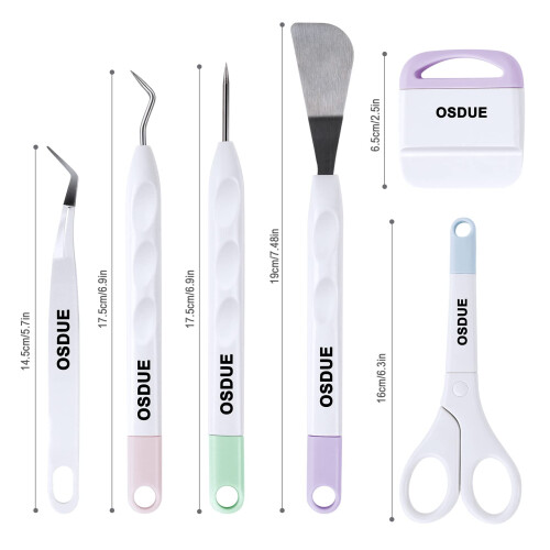 OSDUE 6 PCS Vinyl Weeding Tools - Craft Weeding Tools Set 1