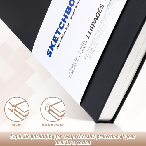 A4 Sketchbook 58 Sheets - Sketchbook with 200GSM Thick Paper 2