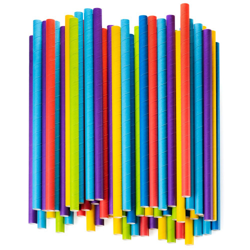 GUSTO [100 Count] Jumbo Paper Smoothie Straws - 100% Biodegradable 1