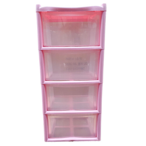 4 Drawer Large Plastic Storage Drawer Tower 1