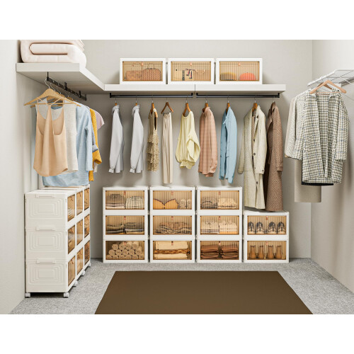 HOMIDEC Wardrobe Storage Organiser - 3 Tier Stackable Clothes Storage 1