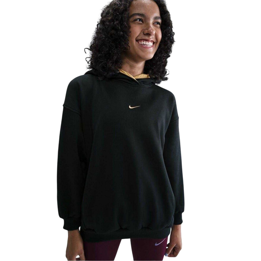 Nike (13 Years, /Gold) Childrens/Kids Swoosh Oversized Hoodie Black