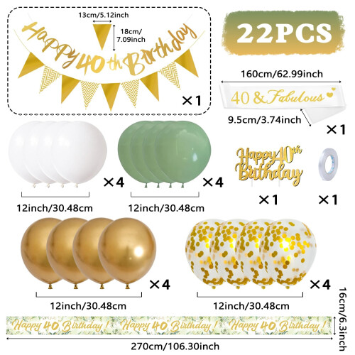 40th Birthday Decoration for Women Men 2