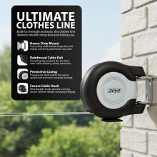 ZENO Retractable Washing Line 30M - Heavy Duty Dual Clothes Line with