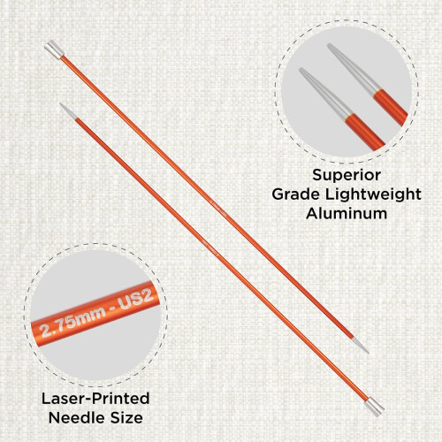 KnitPro Zing Single Pointed Needles 14" (35cm) | 2.75mm 1