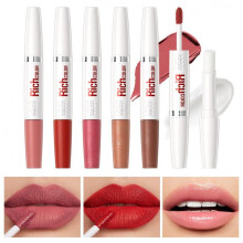 (Matches the image) 8 Colors Double Head Matte Liquid Lipstick Waterproof Long-Lasting Makeup Lip Balm Reduce Lip Fine Lines Lipgloss Cosmetics