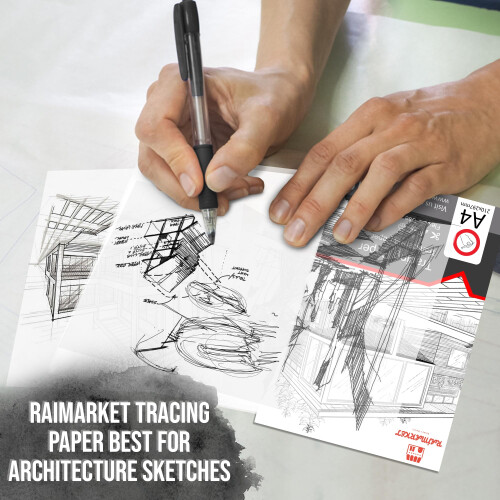 Raimarket Premium Tracing Paper A4 Pack - 100 Sheets, 9x12 Inches 1