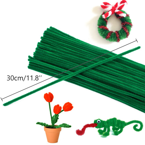 G2PLUS Dark Green Pipe Cleaners for Craft 1