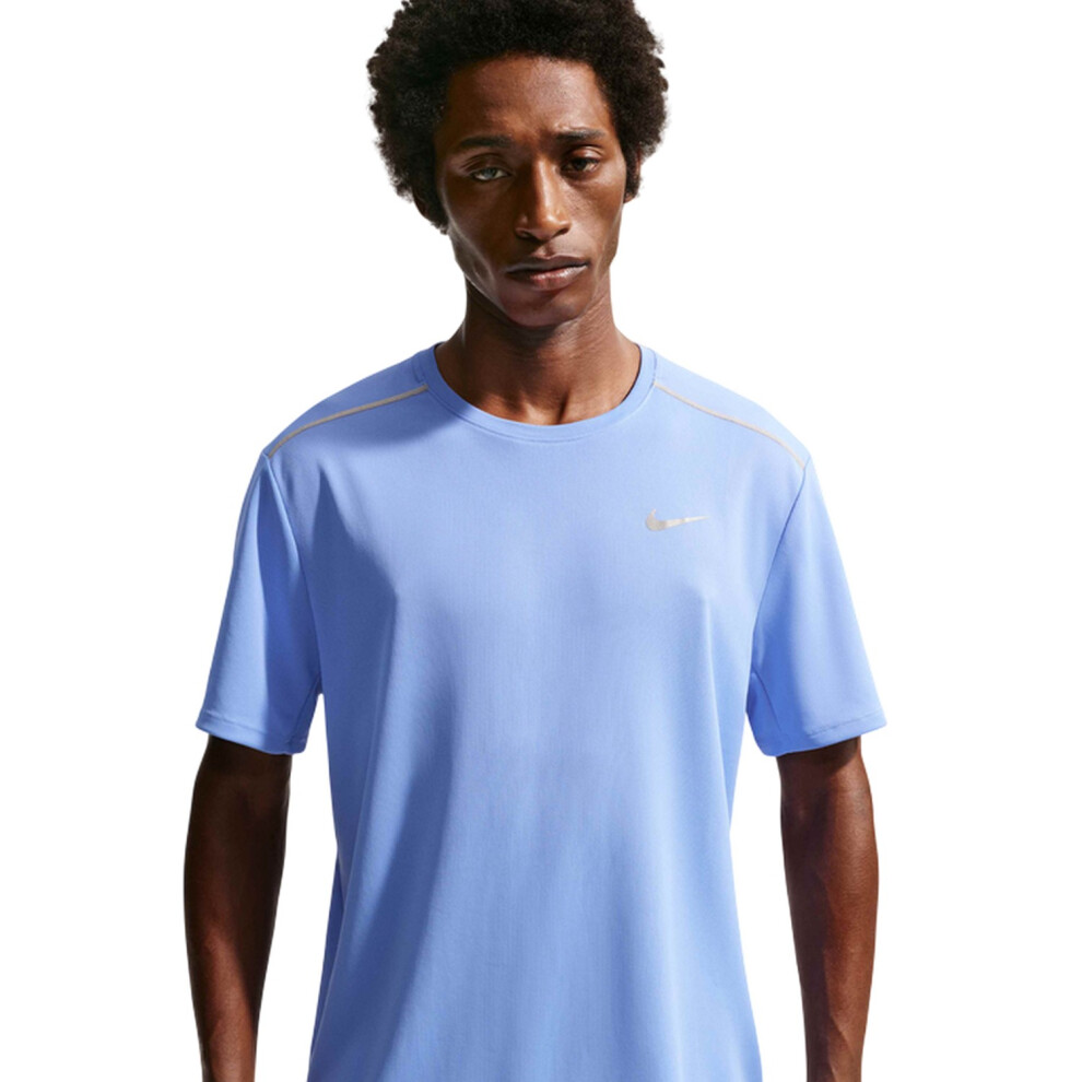 Nike (Xl, Royal ) Mens Miler Swoosh Reflective Detail T-Shirt Blue
