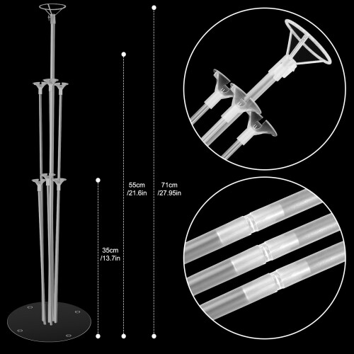 Nadisean 5 Sets Balloon Stand Kits - 71CM Balloon Stands for Table Wit 2