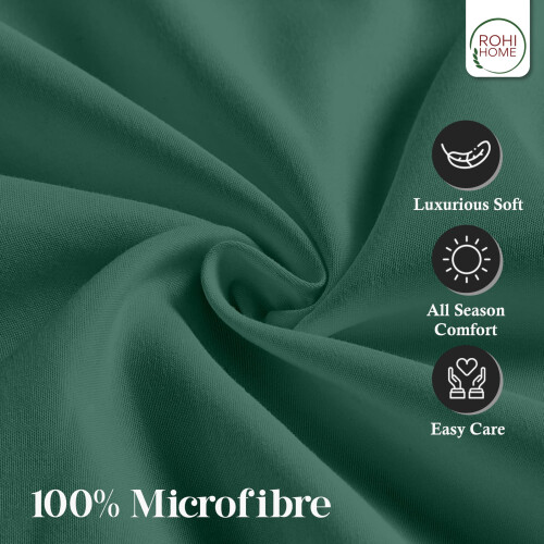 Rohi Teal Single Flat Sheet Microfibre - Ultra-Soft - Durable 1
