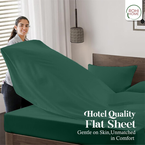 Rohi Teal Single Flat Sheet Microfibre - Ultra-Soft - Durable 2