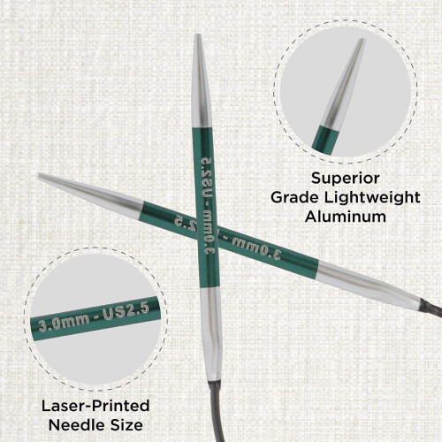 KnitPro Zing Fixed Circular Needles 9" (22.5cm) | 3.00mm 1
