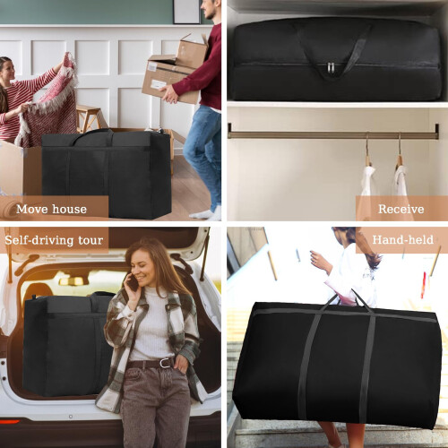 4 Pack 125L Large Storage Bags with Zips 2