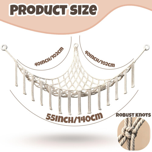 Wanheart Teddy Hammocks - Corner Toy Storage Net for Stuffed Animals 1