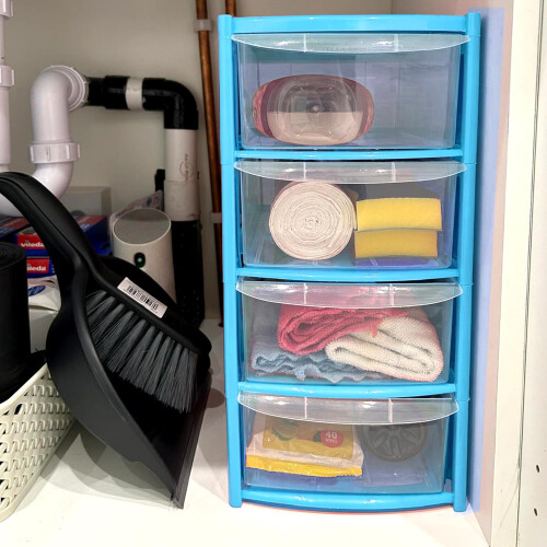 Mini 4 Drawer Plastic Storage Tower 1
