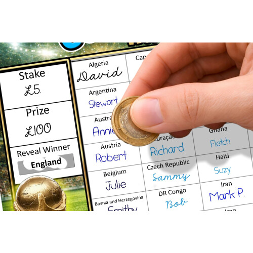 World Cup 2026 Fundraising Scratchcard - A4 Scratch Card Team Draw 2