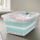 Addis Addis 517934 Foldable Rectangular Laundry Basket - White & Aqua Haze 3