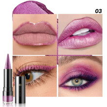 (Matches the image) 6 Colors Matte Fine Glitter Dual-purpose Lipstick Eyeshadow Stick Long-lasting Easy To Color Non-stick Cup Lipliner Pen
