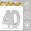 Number 40 Glitter Table Decoration Centrepiece Silver 2