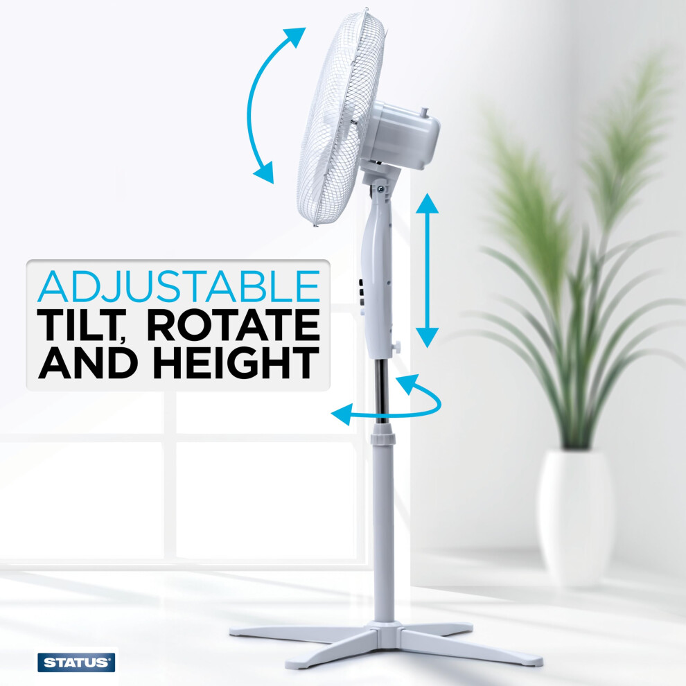 Status 16-Inch Pedestal Standing Fan With 3 Speed Settings