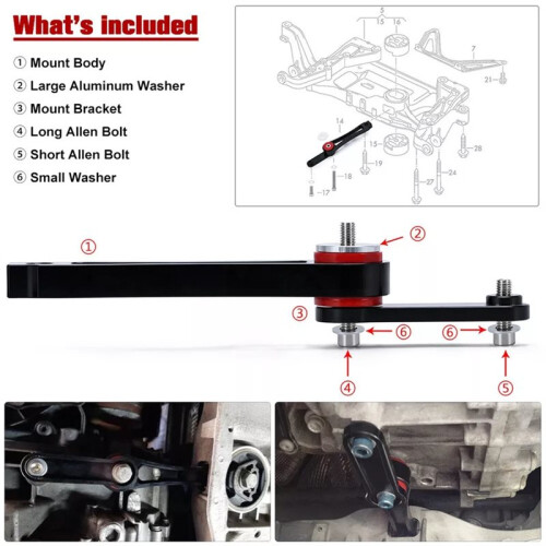 Dogbone Pendulum Engine Mount + Insert Bushing for     MK5 MK6 2.0T 1