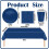 MOMAHUA 53P Party Tableware Set - Navy Blue Dinnerware Set with Plates 2