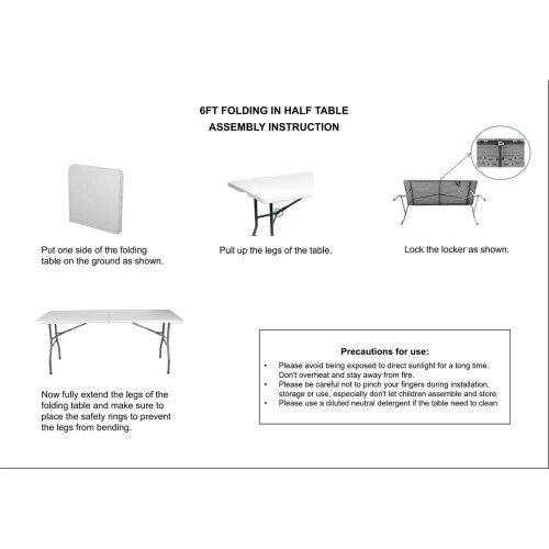 REQUISITE NEEDS Heavy Duty 6ft Folding Trestle Table Plastic 1