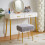 IBUYKE Makeup Vanity Chair, Rectangular Footrest Stool, Grey WBD003G 3