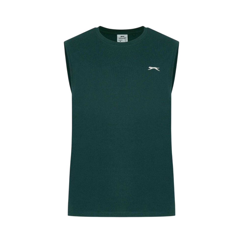 Slazenger (Xxl, Forest ) Mens Logo Cotton Vest Top Green