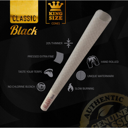 RAW Black Cones King Size - 50 Pack 2