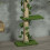 Albero gioco per gatti regolabile in altezza, da soffitto, colore verde. 8