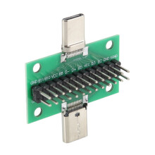 Male To Female Type C Test PCB Board Universal Board with USB 3.1 Port 20.6X36.2MM Test Board with Pins