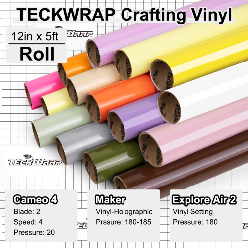 TECKWRAP White Permanent Vinyl 12" x 5ft (30.5cm x 153cm) 2