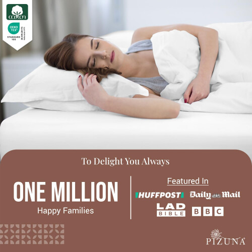 Pizuna 100% Cotton Sheets King Size White 1