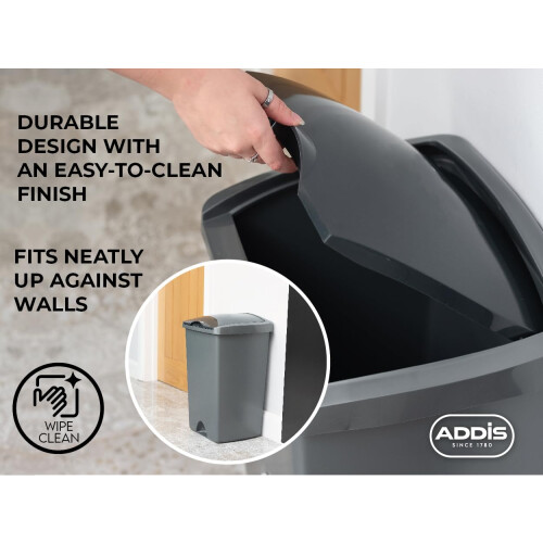 Addis Addis 50ltr Lift Up Flat top Kitchen Waste Trash Complete Bin 2