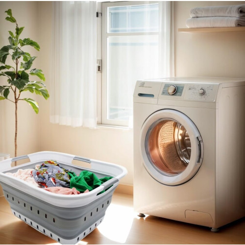 SAMMART 42L Collapsible Plastic Laundry Basket 1