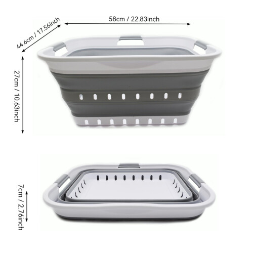 SAMMART 42L Collapsible Plastic Laundry Basket 2