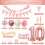 10th Birthday Decorations Retro Pink Rose Gold 2