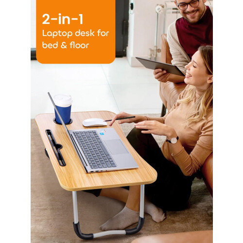 CROWNSHOP Laptop Table - 60 X 40 X 28cm Bed Table 2