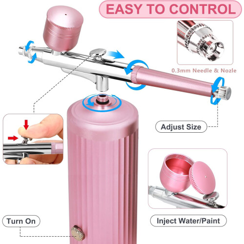 Airbrush Kit with Compressor - 48PSI Cordless Rechargeable Non-Cloggin 1