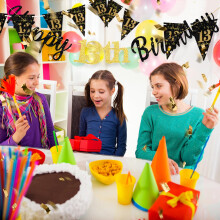 TOPWAYS 10th Birthday Decoration Banner Boys Girls