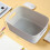 Mofeisor 6-Pack Grey Plastic Storage Basket, Kitchen Cupboard Storage Boxes, Small Bathroom Boxes Organisers with Handles, 4L 5