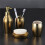 Rose Gold Ceramic Bathroom Accessories Set with Lotion Bottle and Soap Dish 2